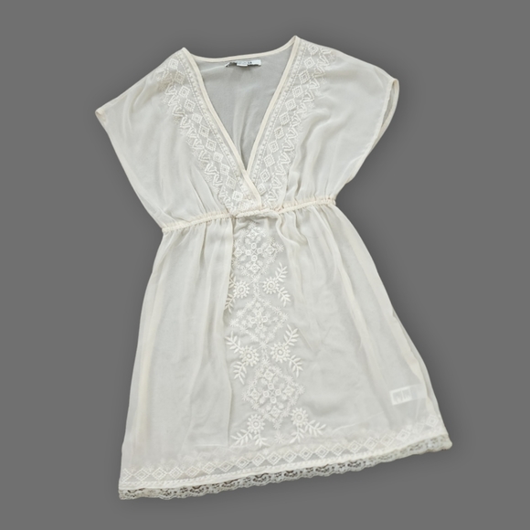 🆕️ Ivory Sheer Floral Tunic Top, Women's Small [NWT!] - Picture 1 of 11